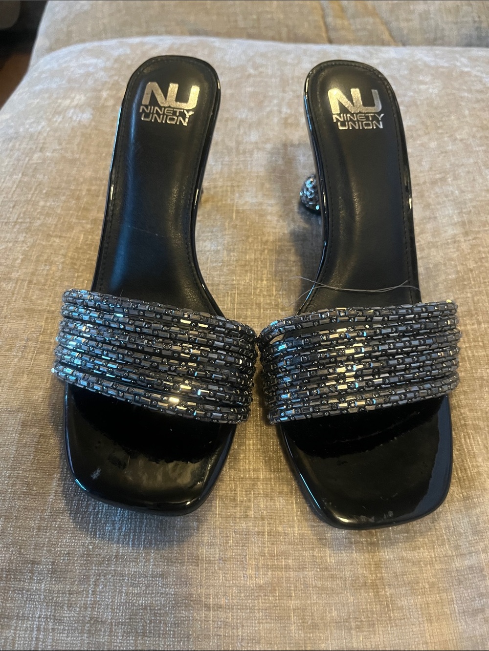 BRAND NEW Ninety Union Black Beaded sandals